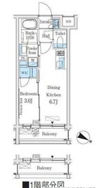イプセ東高円寺 106 間取り図
