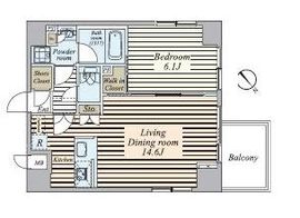 ALTERNA銀座 (オルタナ銀座) 9F1 間取り図