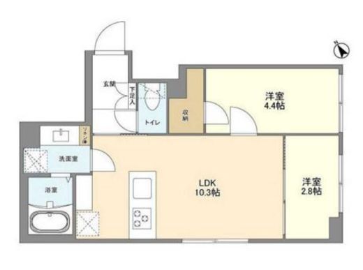 ウェルスクエア南長崎 205 間取り図