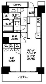 Wコンフォートタワーズ WEST 15階 間取り図