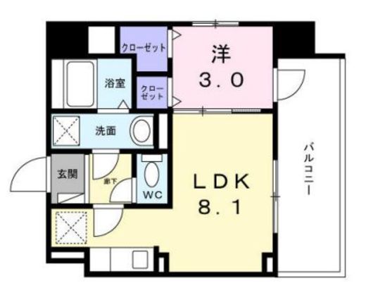 フェルデタワー板橋東京 501 間取り図