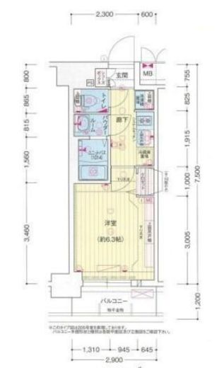 プレサンス横浜鶴見市場シュネル 3階 間取り図