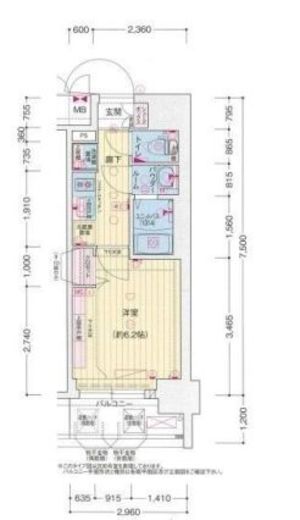 プレサンス横浜鶴見市場シュネル 5階 間取り図