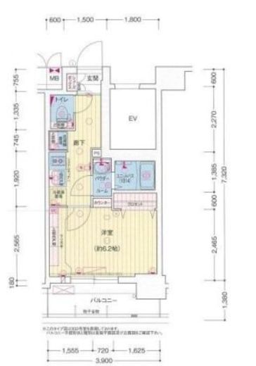 プレサンス横浜鶴見市場シュネル 5階 間取り図