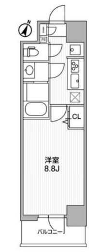 ROOTs Yokohama Yoshinocho (ルーツ横浜吉野町) 302 間取り図