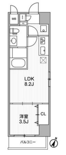 ROOTs Yokohama Yoshinocho (ルーツ横浜吉野町) 203 間取り図
