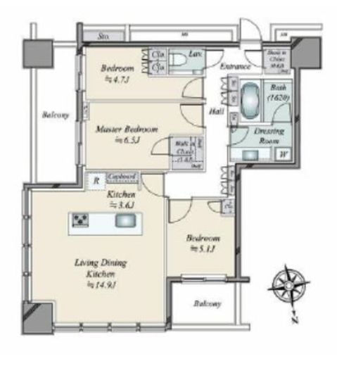 WORLD TOWER RESIDENCE 25階 間取り図