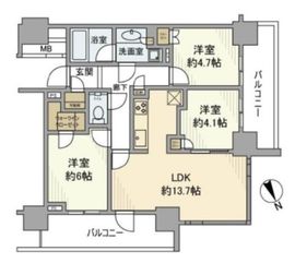 アトラスタワー五反田 8階 間取り図