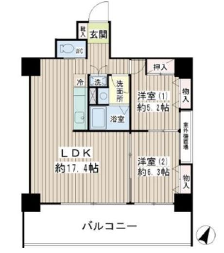 グッドビュー川崎 2階 間取り図