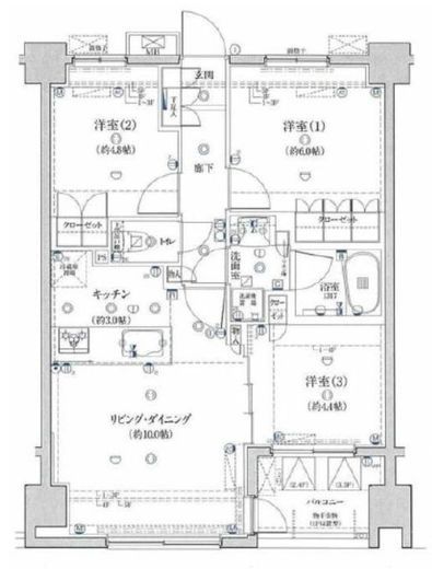 リコットハウス藤沢 3階 間取り図