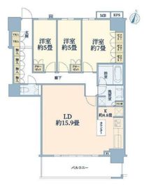 THE KOSUGI TOWER 15階 間取り図