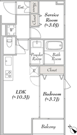 LUMIEC un Sakurashinmachi (ルミークアン桜新町) 301 間取り図