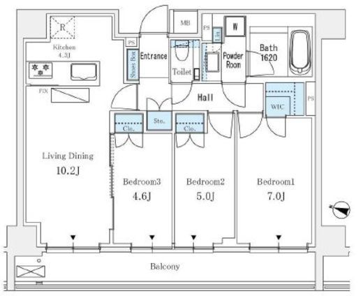 ディアナコート目黒 3階 間取り図