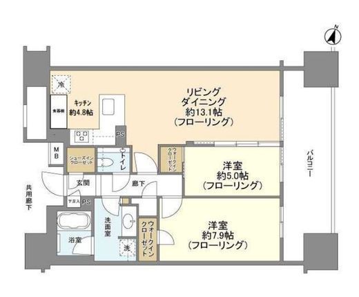 シティタワー・ルフォン九段の杜 8階 間取り図