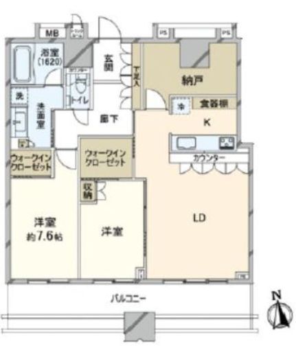 武蔵野タワーズスカイゲートタワー 22階 間取り図
