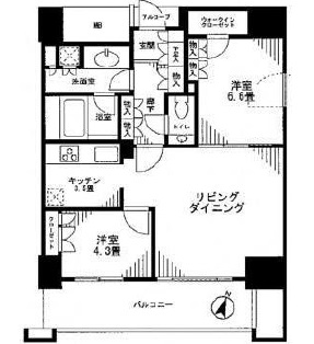 カテリーナ三田タワースイート ウエストアーク 26階 間取り図