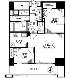 カテリーナ三田タワースイート ウエストアーク 26階 間取り図