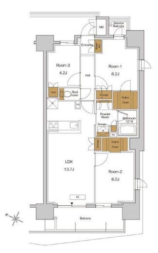 RJRプレシア東十条ガーデン 812 間取り図