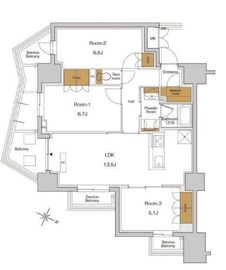 RJRプレシア東十条ガーデン 913 間取り図