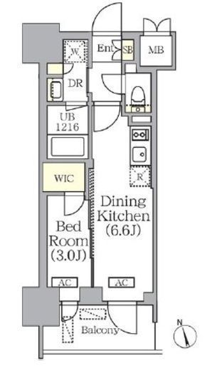 プライムガーデン銀座八丁堀 405 間取り図