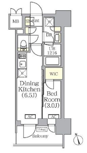 プライムガーデン銀座八丁堀 406 間取り図