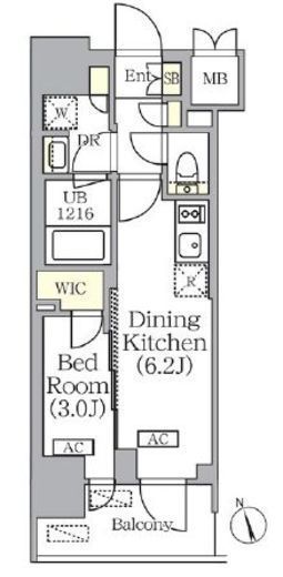 プライムガーデン銀座八丁堀 207 間取り図