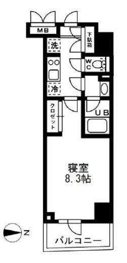 レジディア亀戸 1106 間取り図
