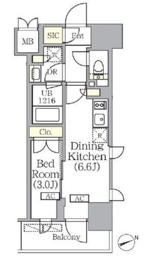 プライムガーデン銀座八丁堀 902 間取り図
