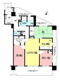 クレストフォルム横浜ポートサイド 11階 間取り図