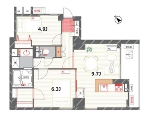アブレスト動坂 602 間取り図