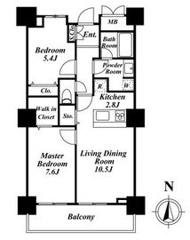 ロイヤルパークスタワー南千住 611 間取り図