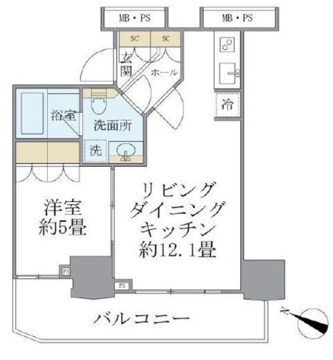 シティタワー新宿新都心 7階 間取り図