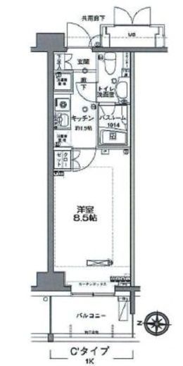 MFPRコート木場公園 1305 間取り図