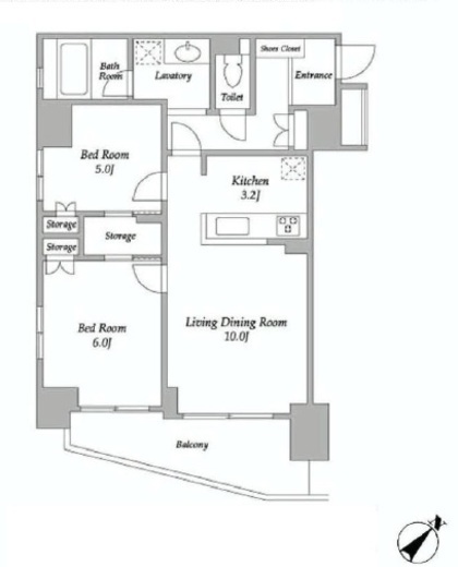 HF若松河田レジデンス 1202 間取り図