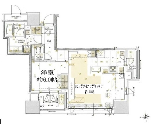 クラッシィハウス大手町ザ・スイート 7階 間取り図