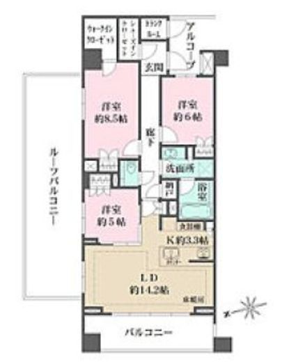 ザ・パークハウス鎌倉若宮大路 4階 間取り図