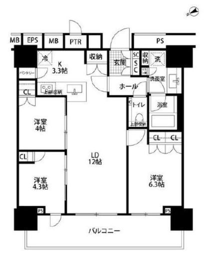 THE TOWER JUJO (ザ・タワー十条) 14階 間取り図