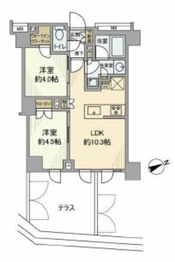 オープンレジデンシア恵比寿コート 1階 間取り図