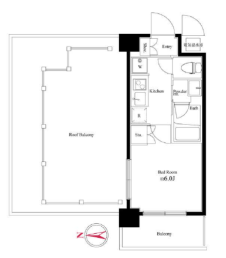 ハーモニーレジデンス武蔵小杉 6階 間取り図