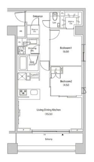 ザ・パークハビオ目黒プレイス 203 間取り図