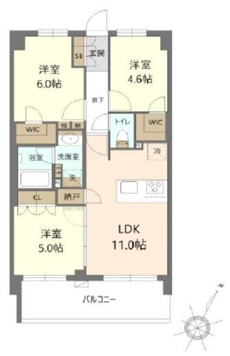 パレステージ横浜十日市場 5階 間取り図