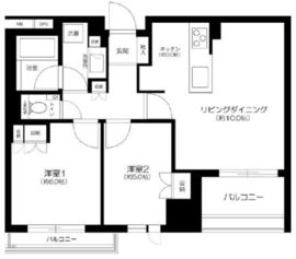 ディアナコート日本橋浜町 2階 間取り図