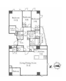 グランドメゾン元麻布 3階 間取り図