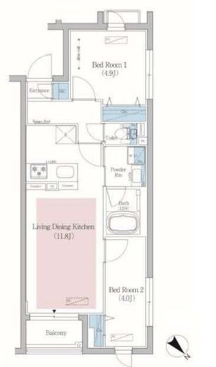 アーバネックス文京小石川 204 間取り図
