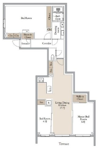 CLARITIA YOKOHAMA TAMMACHI (クラリティア横濱反町) 101 間取り図