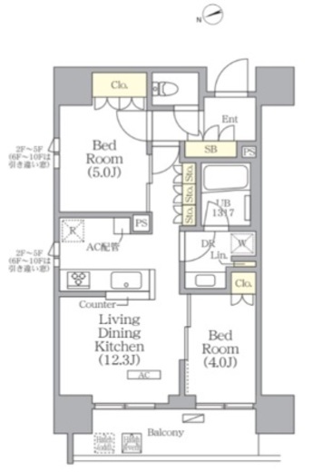 グランエール西日暮里 403 間取り図