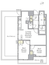 グランエール西日暮里 1102 間取り図
