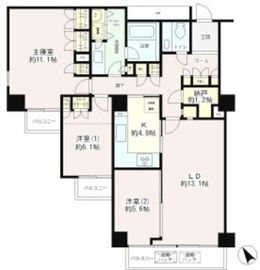 小石川パークタワー 8階 間取り図