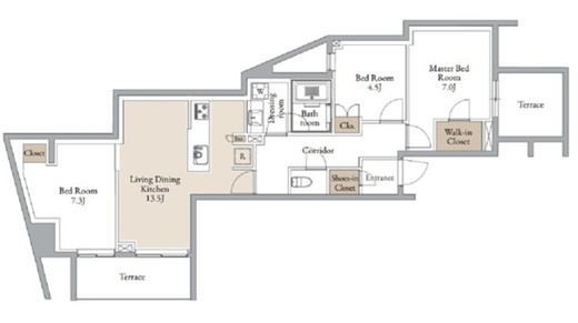CLARITIA YOKOHAMA TAMMACHI (クラリティア横濱反町) 106 間取り図