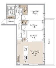 CLARITIA YOKOHAMA TAMMACHI (クラリティア横濱反町) 302 間取り図
